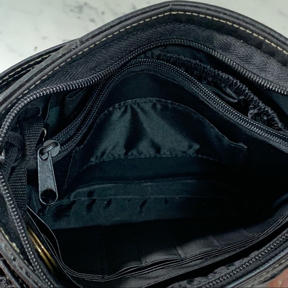 BUXTON Leather Organizer Convertible Black Wristlet Crossbody 5x9 New - Picture 8 of 11